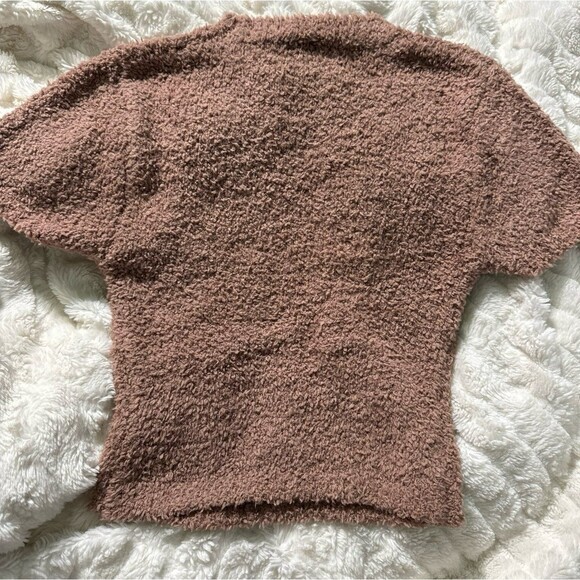 NWT SKIMS Cozy Knit Cropped T Shirt Rose Clay - Picture 5 of 5